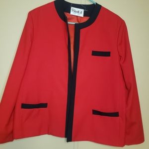 Shebet red with black trim dress jacket